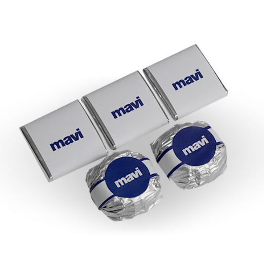 Ahşap Kutulu Çikolata Mavi