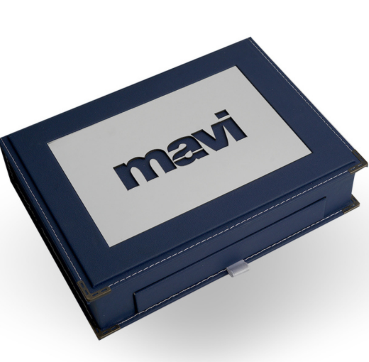 Ahşap Kutulu Çikolata Mavi